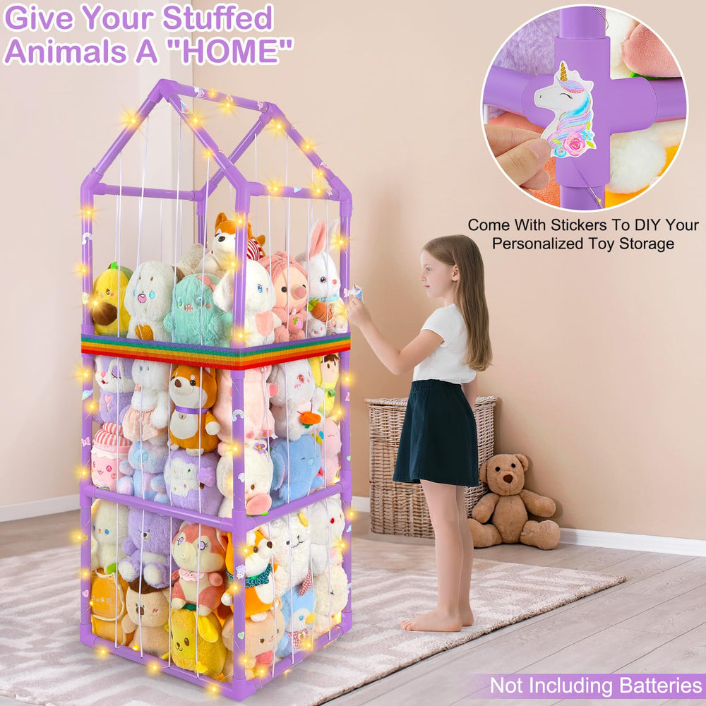 Unicorn Castle elastic ropes provide easy access to toys, improving grab-and-go playtime.