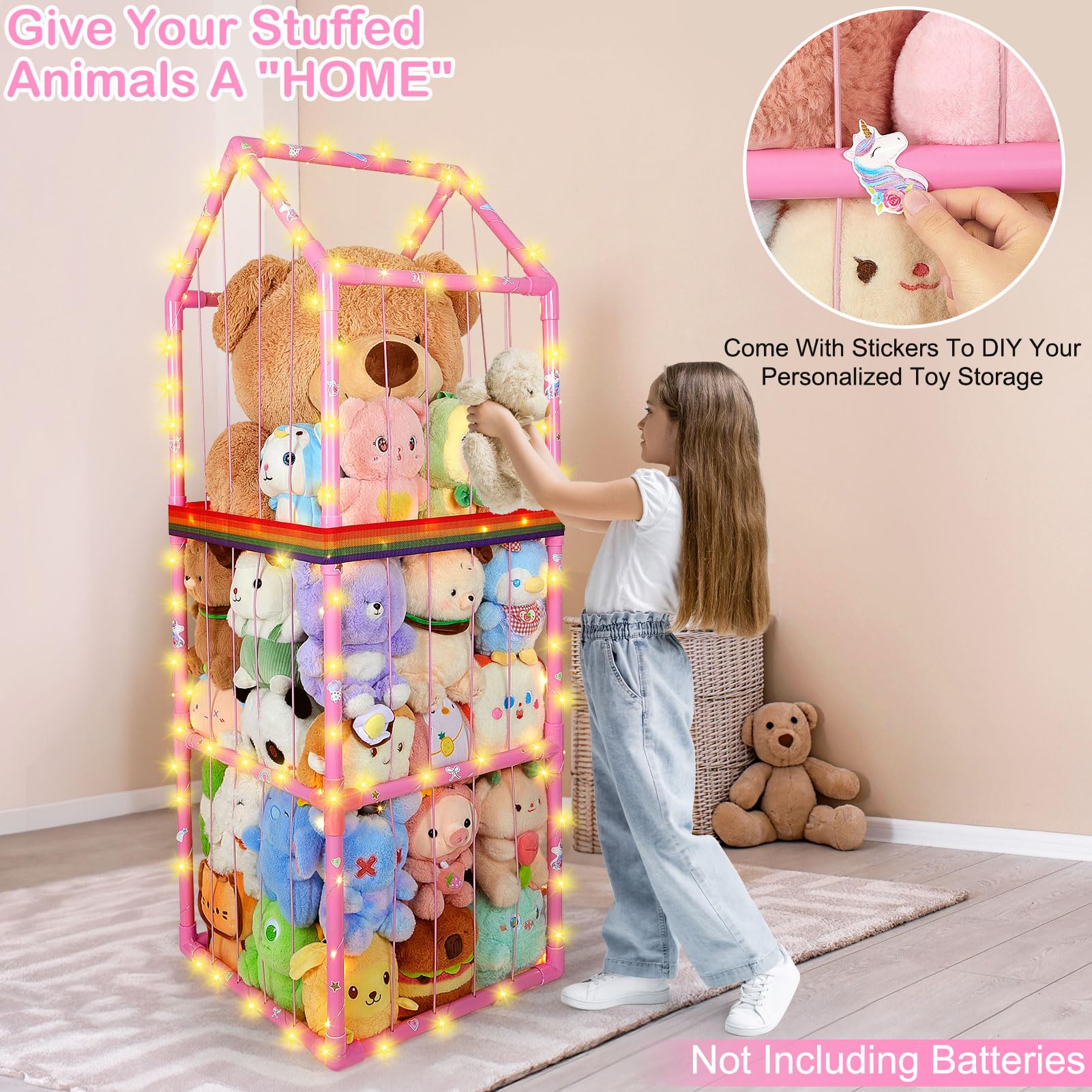 Unicorn Castle elastic side ropes enable easy access to toys