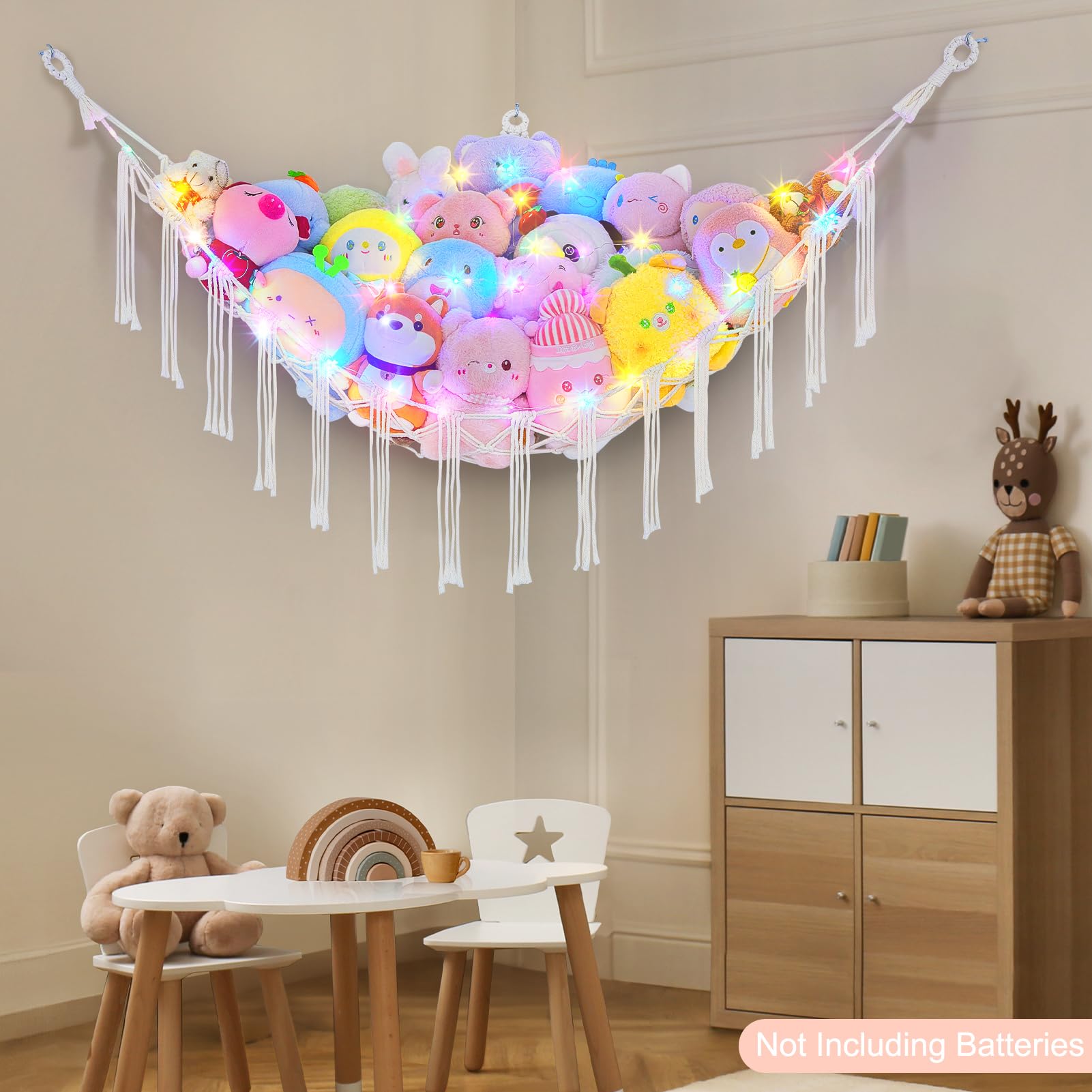 Unicorn Castle hammock net hanging installation demonstrates corner wall storage