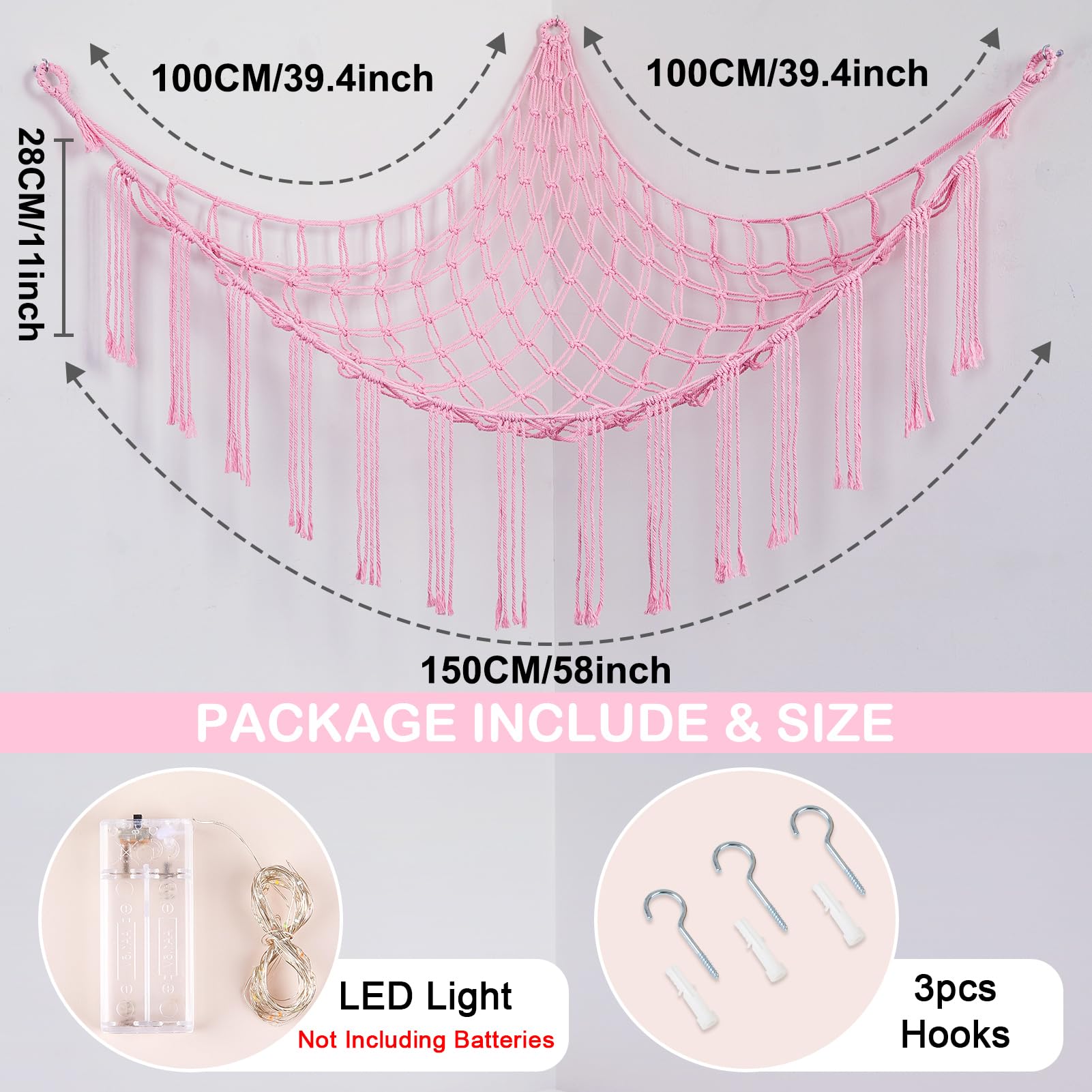 Unicorn Castle hammock net mounted in nursery corner saves floor space