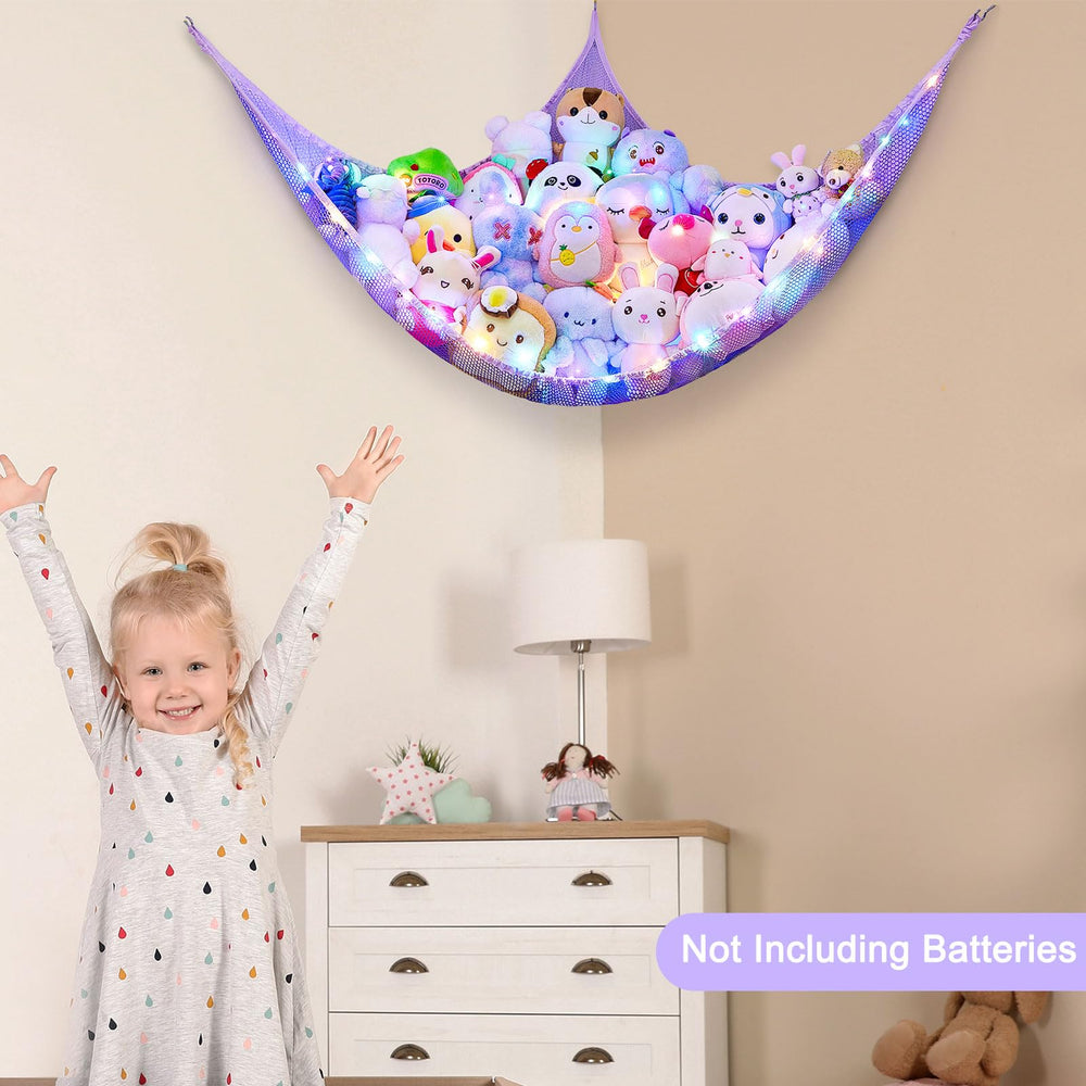 Unicorn Castle large-capacity organizer holds many plushies for playroom tidy-up sessions.