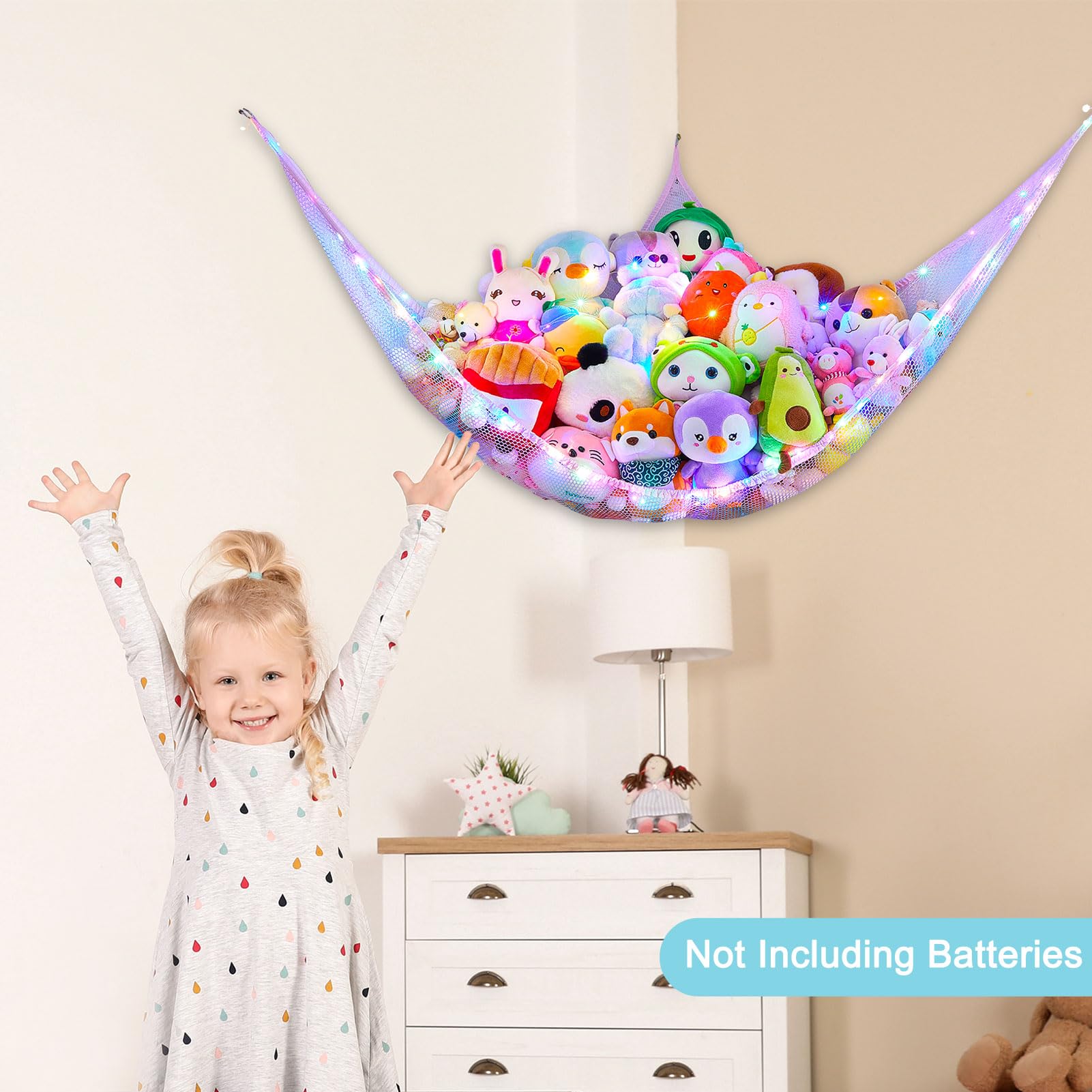 Unicorn Castle large-capacity toy organizer fits many plush toys in one spot
