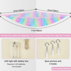 Unicorn Castle LED light string creates a cozy playtime corner.