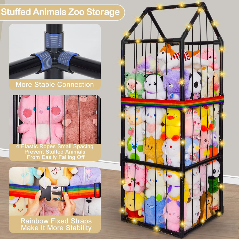 Unicorn Castle LED light accessory brightens the storage display for kids.