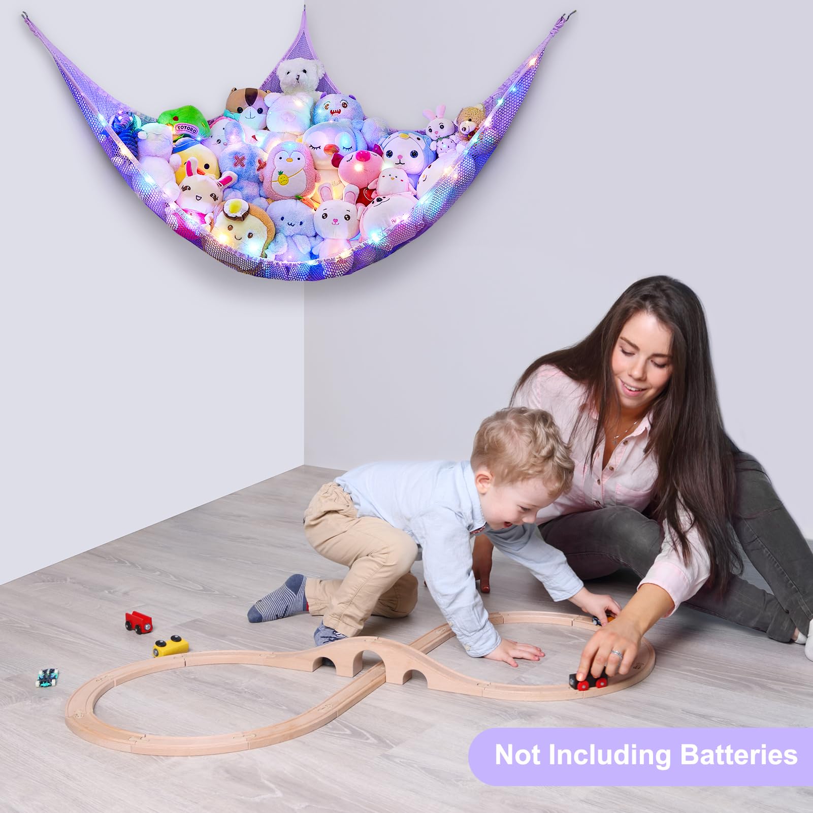 Unicorn Castle nursery playroom decor for organizing plush toys.