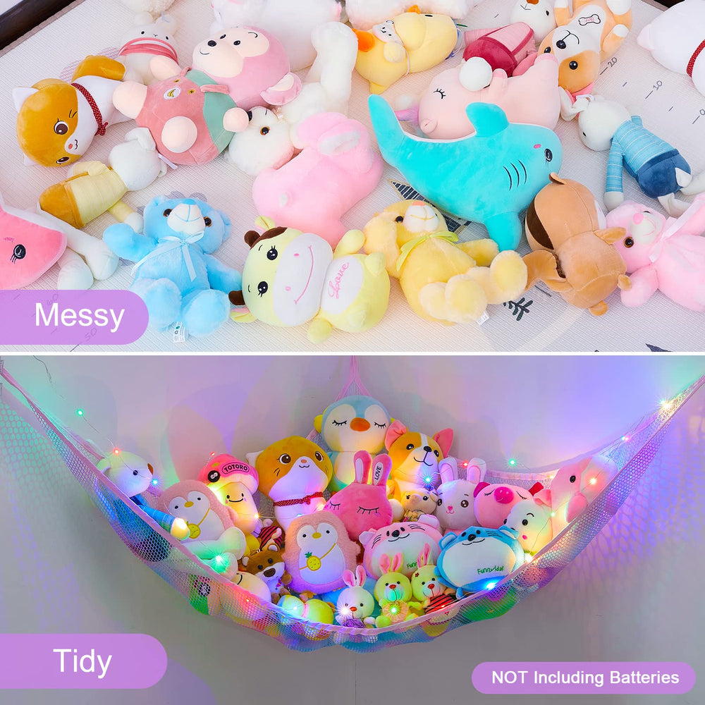 Unicorn Castle polyester mesh material is durable and breathable for toy storage