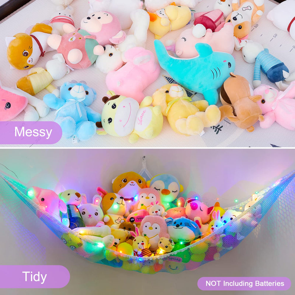 Unicorn Castle rainbow-color mesh net doubles as cheerful room decor for kids.