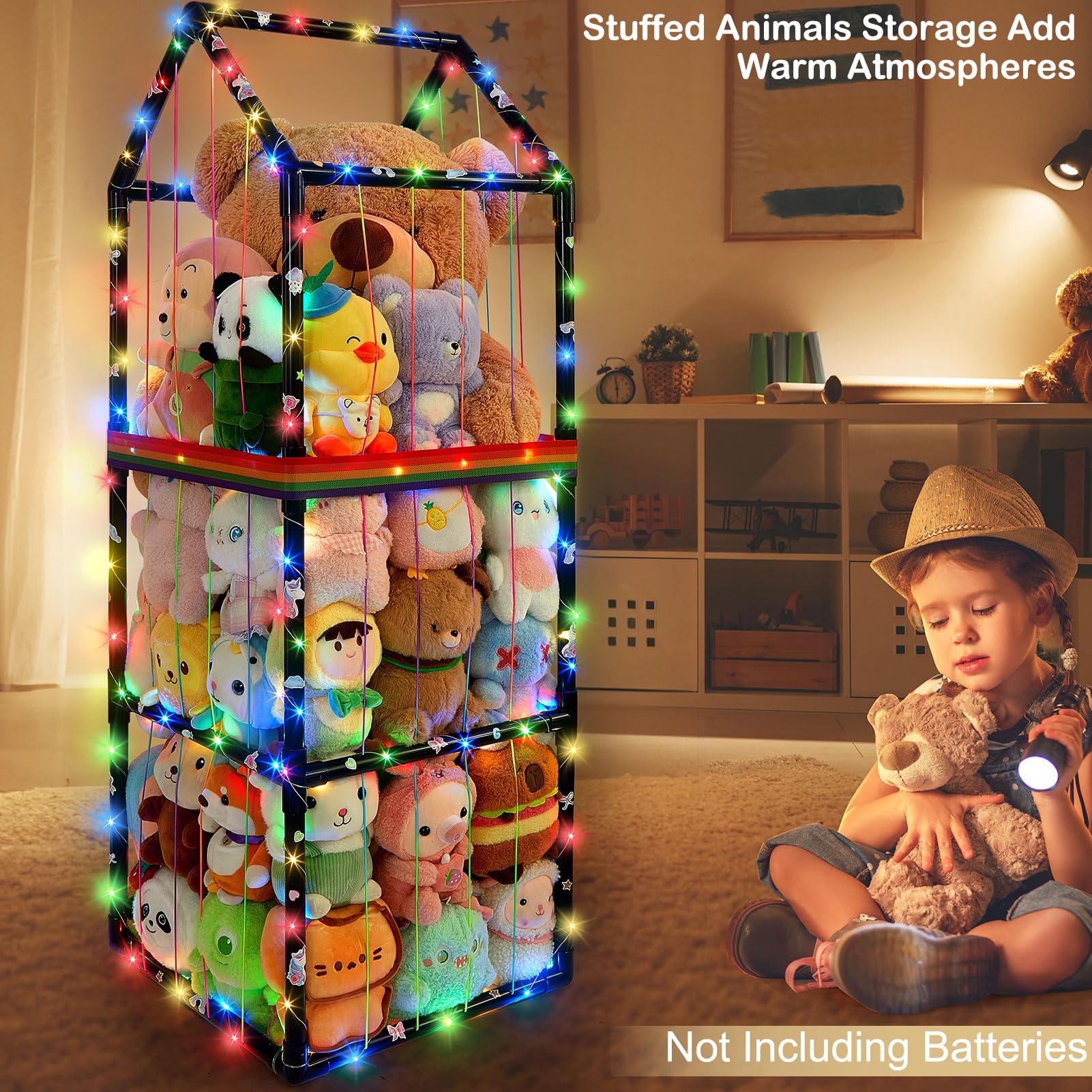 Unicorn Castle rainbow elastic band secures pipes for added stability