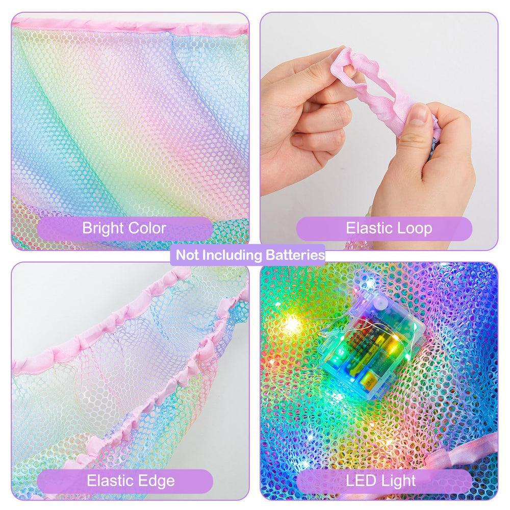 Unicorn Castle rainbow net decor adds playful color to kids' rooms.