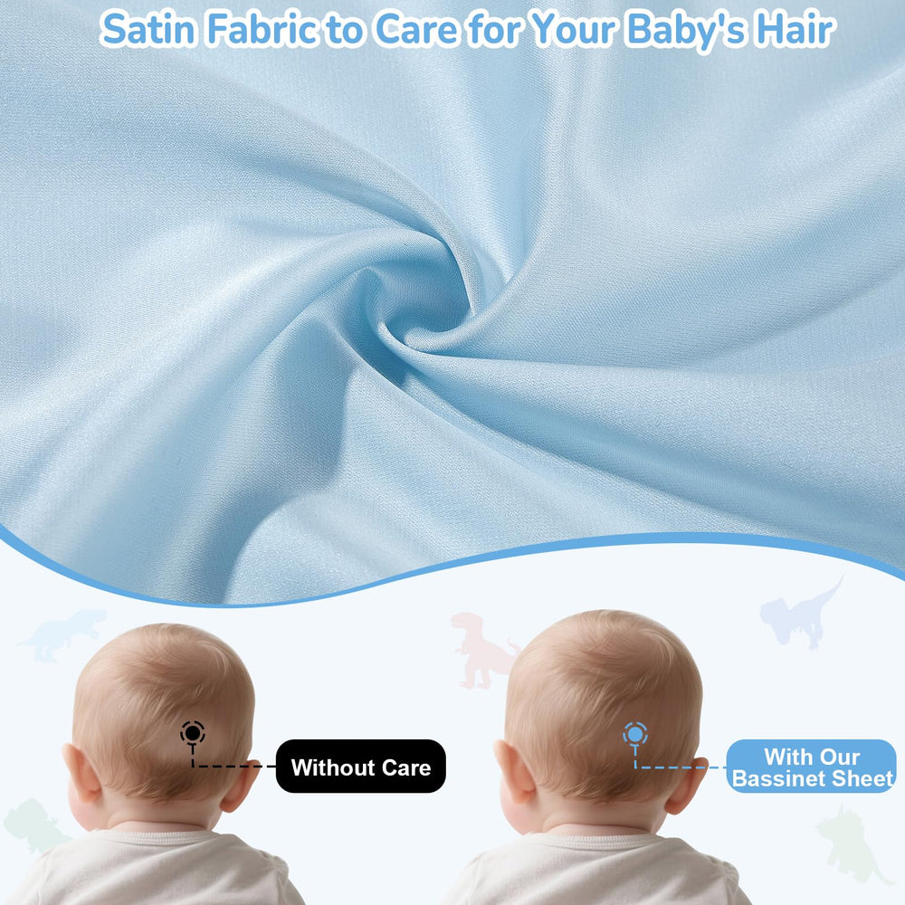 Unicorn Castle Satin Bassinet Sheets 360-fit close-up of snug, secure edges