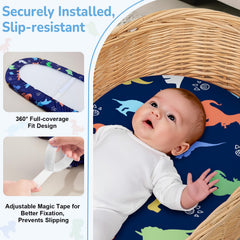 Unicorn Castle Satin Bassinet Sheets adjustable straps securing the sheet under the mattress