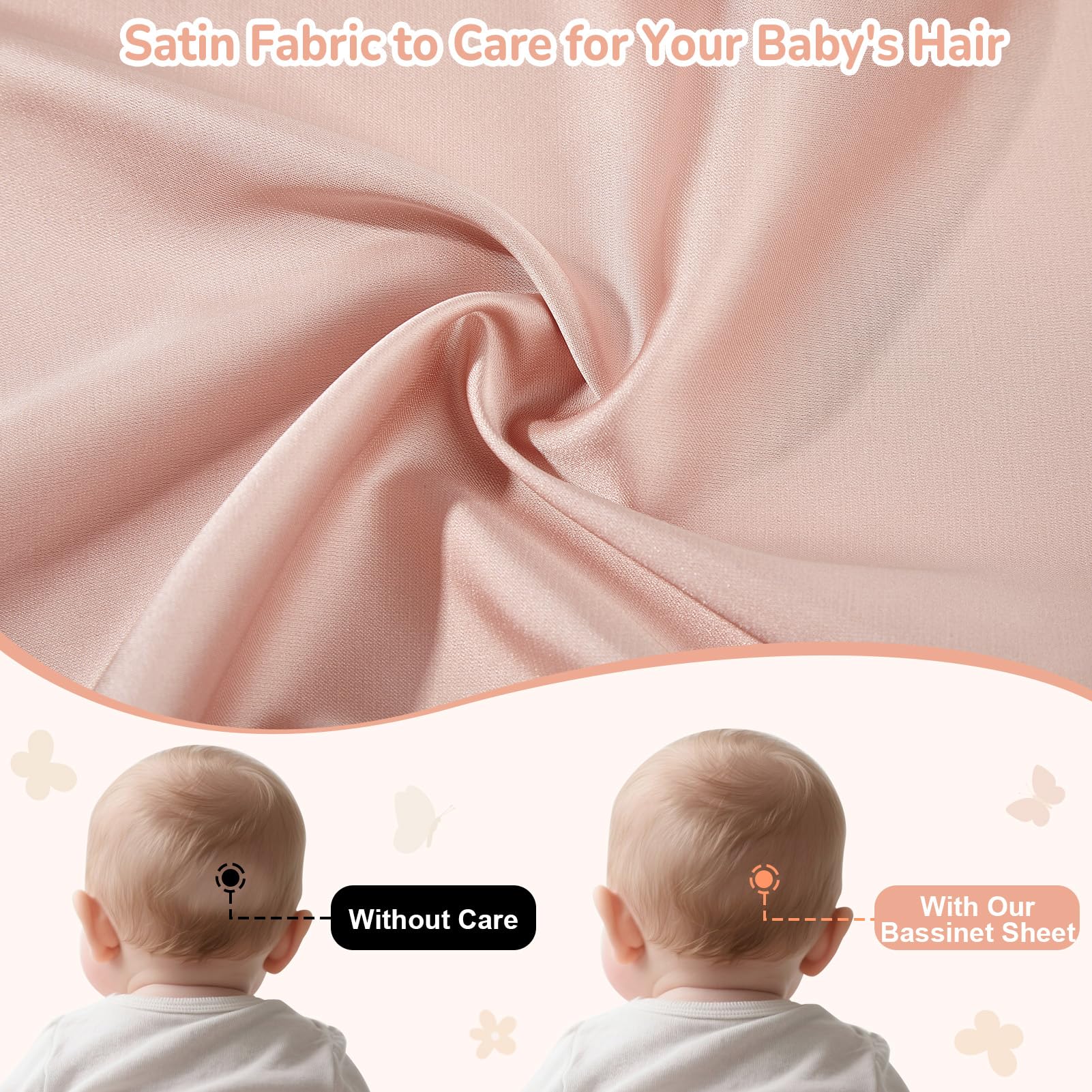 Unicorn Castle satin bassinet sheets secure-fit design helps prevent slipping for safer naps.