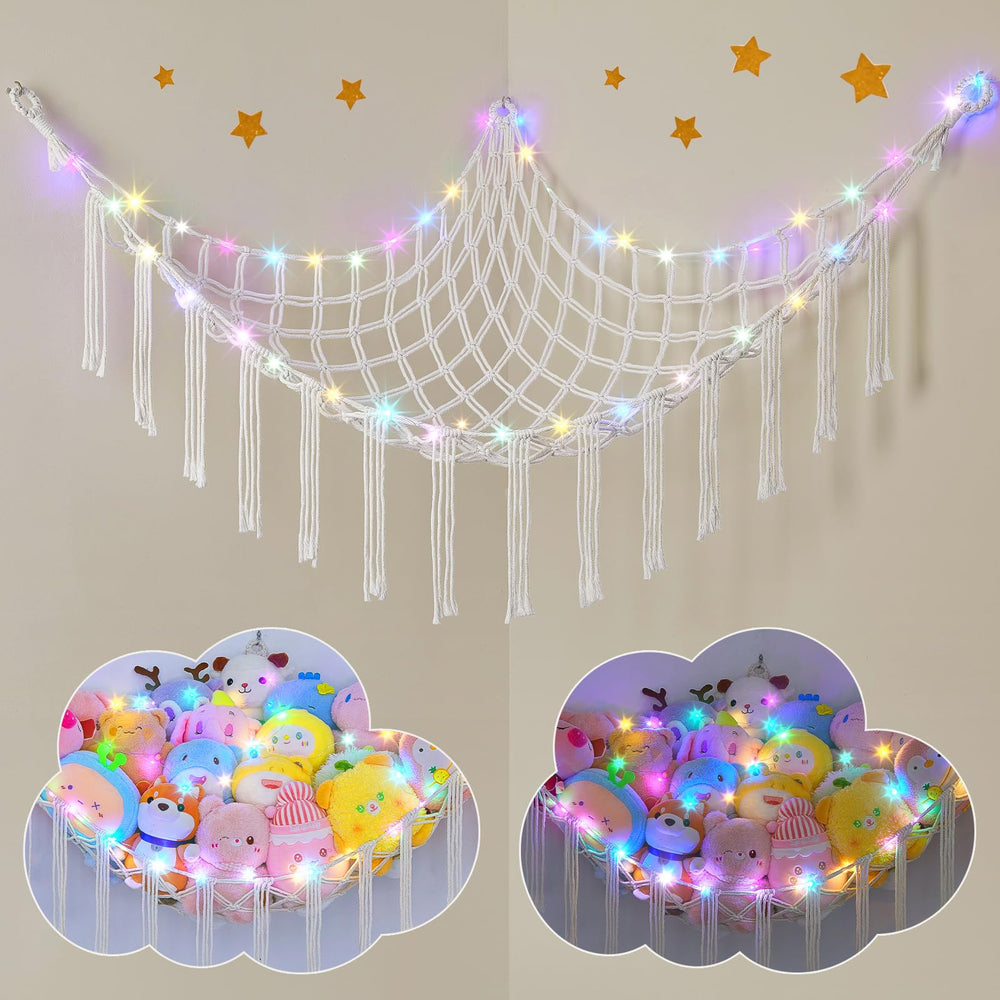Unicorn Castle hammock net overview in nursery helps declutter play space