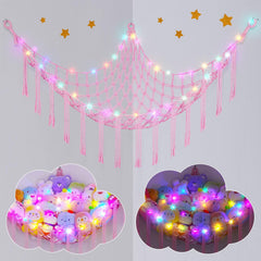 Unicorn Castle stuffed animals hammock net neatly stores plush toys for tidy playrooms