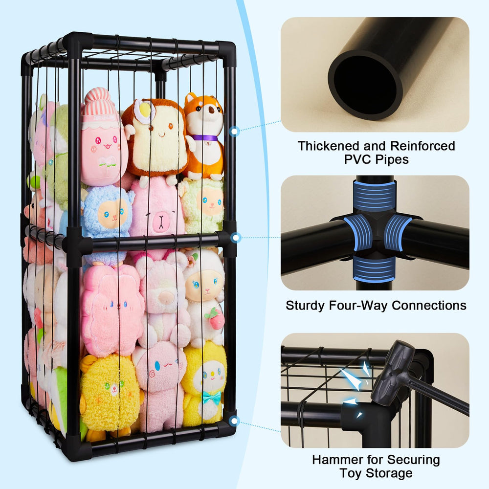 Unicorn Castle elastic cords keep plush toys secure and neatly stored.