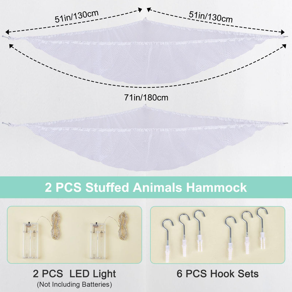 Unicorn Castle wall hooks enable quick, easy installation of the hammock.