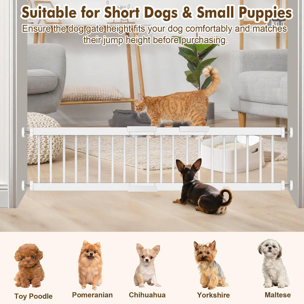 Unidevice dog gate width-extension panels show flexible fit for 16.5-44in openings.