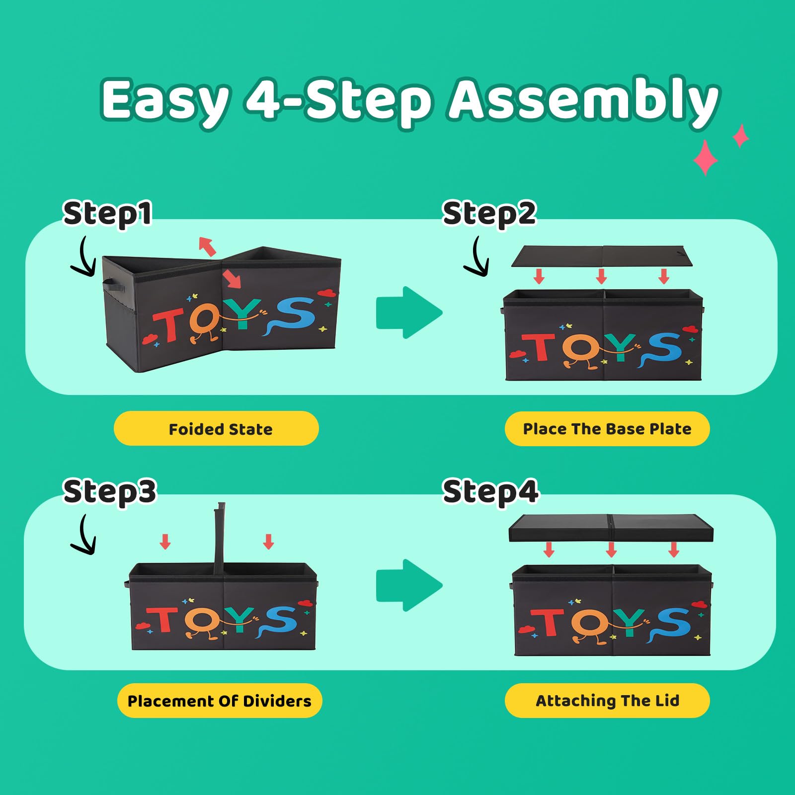 Uniency Large Toy Box color options to match home decor.