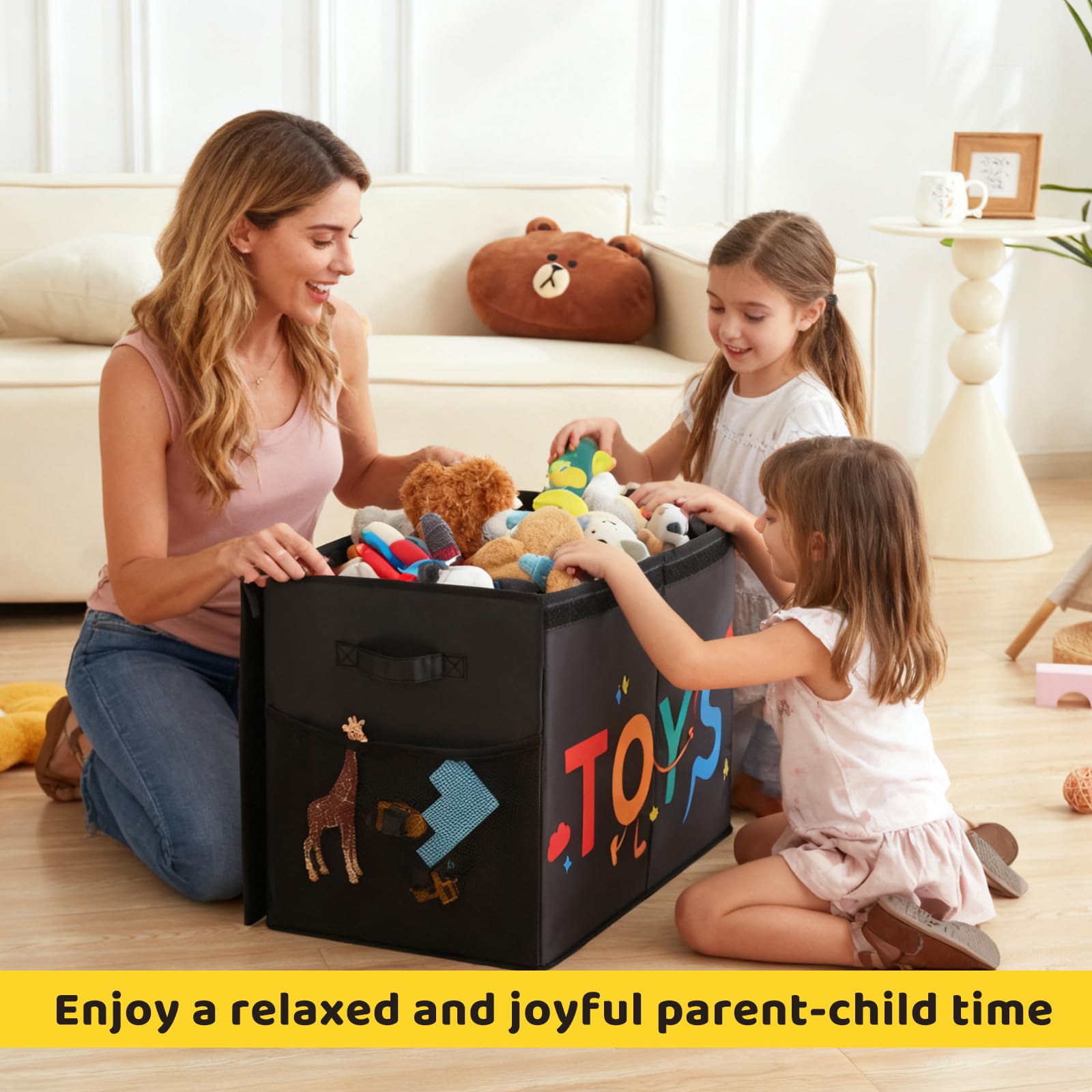 Uniency Large Toy Box durable construction supports daily use.