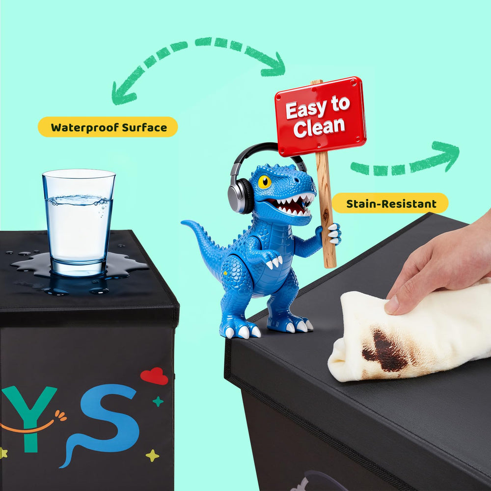 Uniency Large Toy Box side handles for easy transport between rooms.