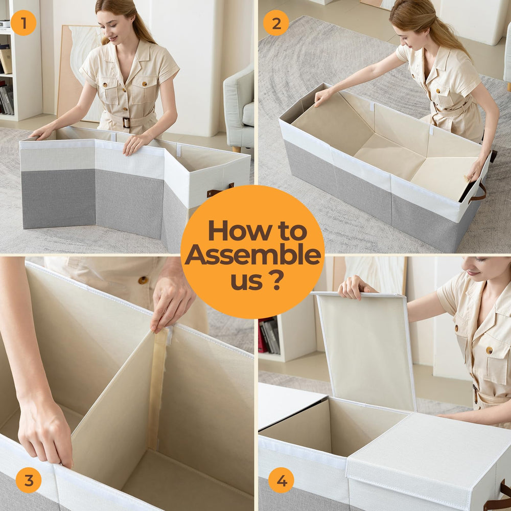 Uniency toy box beige and grey options blend with home decor.