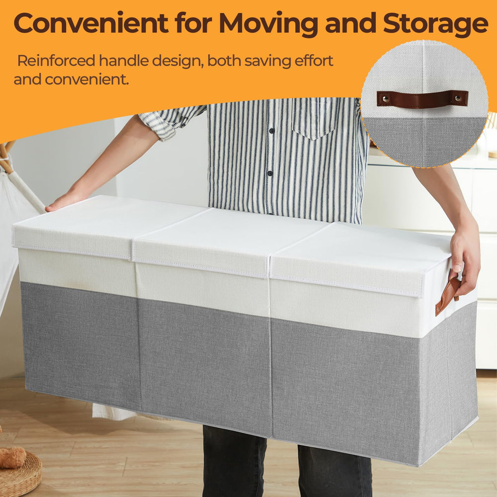Uniency toy box Velcro-closure lid offers secure access and simple sealing.