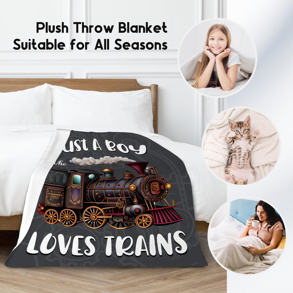 UNIKITTY Train Blanket black on sofa demonstrates versatile cozy décor
