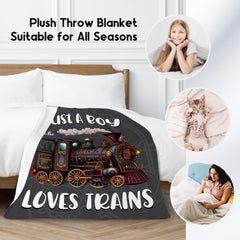 UNIKITTY Train Blanket black on sofa demonstrates versatile cozy décor