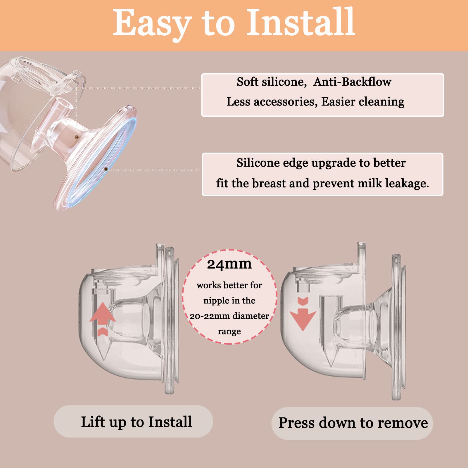 UNIKOO wearable cup in use reduces leakage while pumping hands-free.