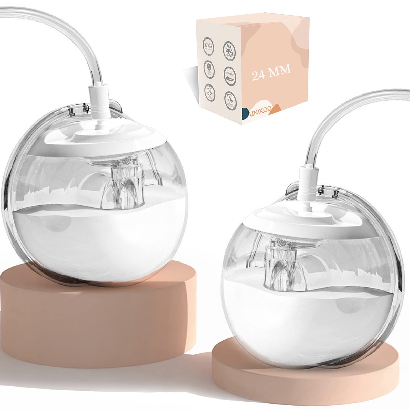 UNIKOO wearable milk collection cup in bra for hands-free pumping