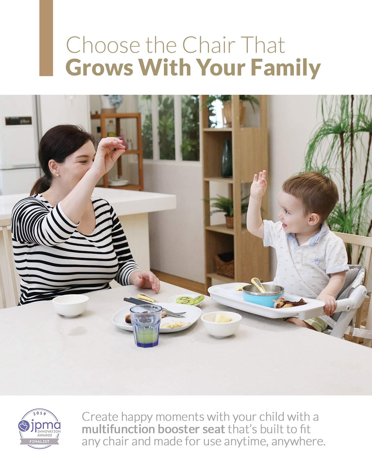 Unilove Feed Me compact fold with carry bag supports on-the-go parents.