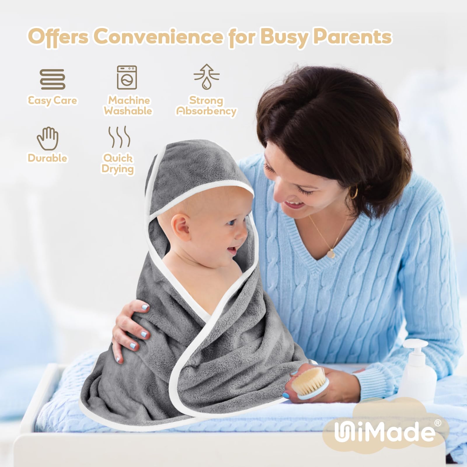 UNIMADE towel doubles as nap blanket for warmth and comfort.