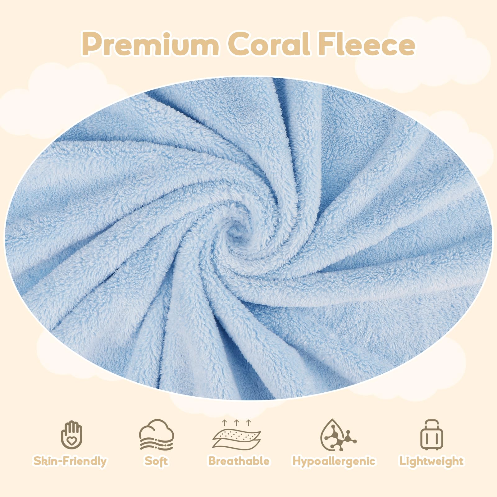 UNIMADE coral fleece towel soft-absorbent texture ideal for sensitive skin.