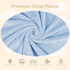 UNIMADE coral fleece towel soft-absorbent texture ideal for sensitive skin.
