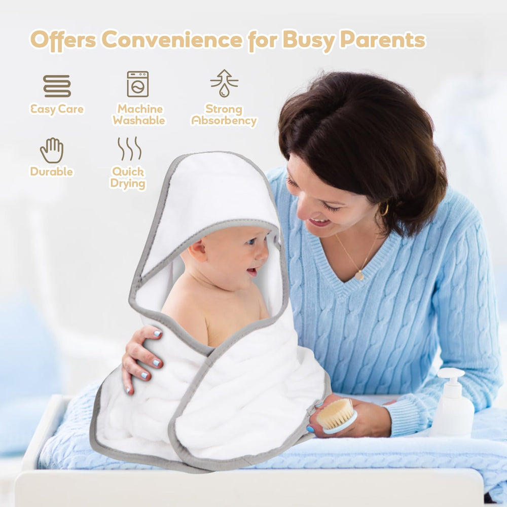 UNIMADE hooded towel doubles as a swaddle blanket for comfort