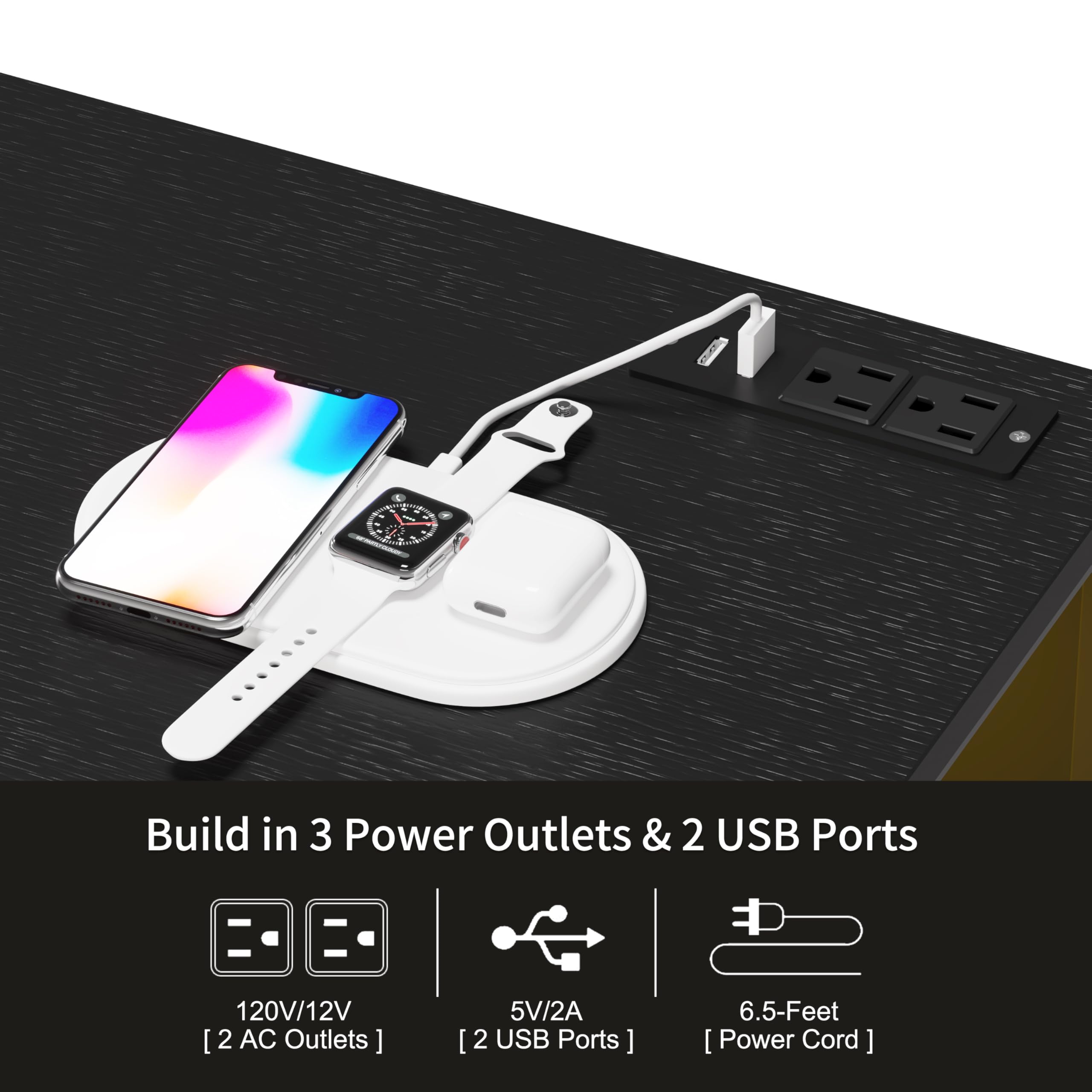 Unionly 55W dresser built-in charging ports for nearby devices