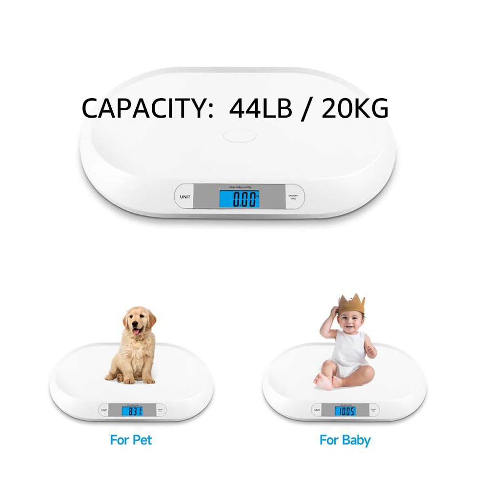 unipaws digital pet scale tare function lets you measure the pet without extra weight from containers.