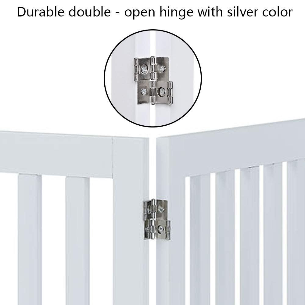 Unipaws gate with rubber pads protects floors during use.
