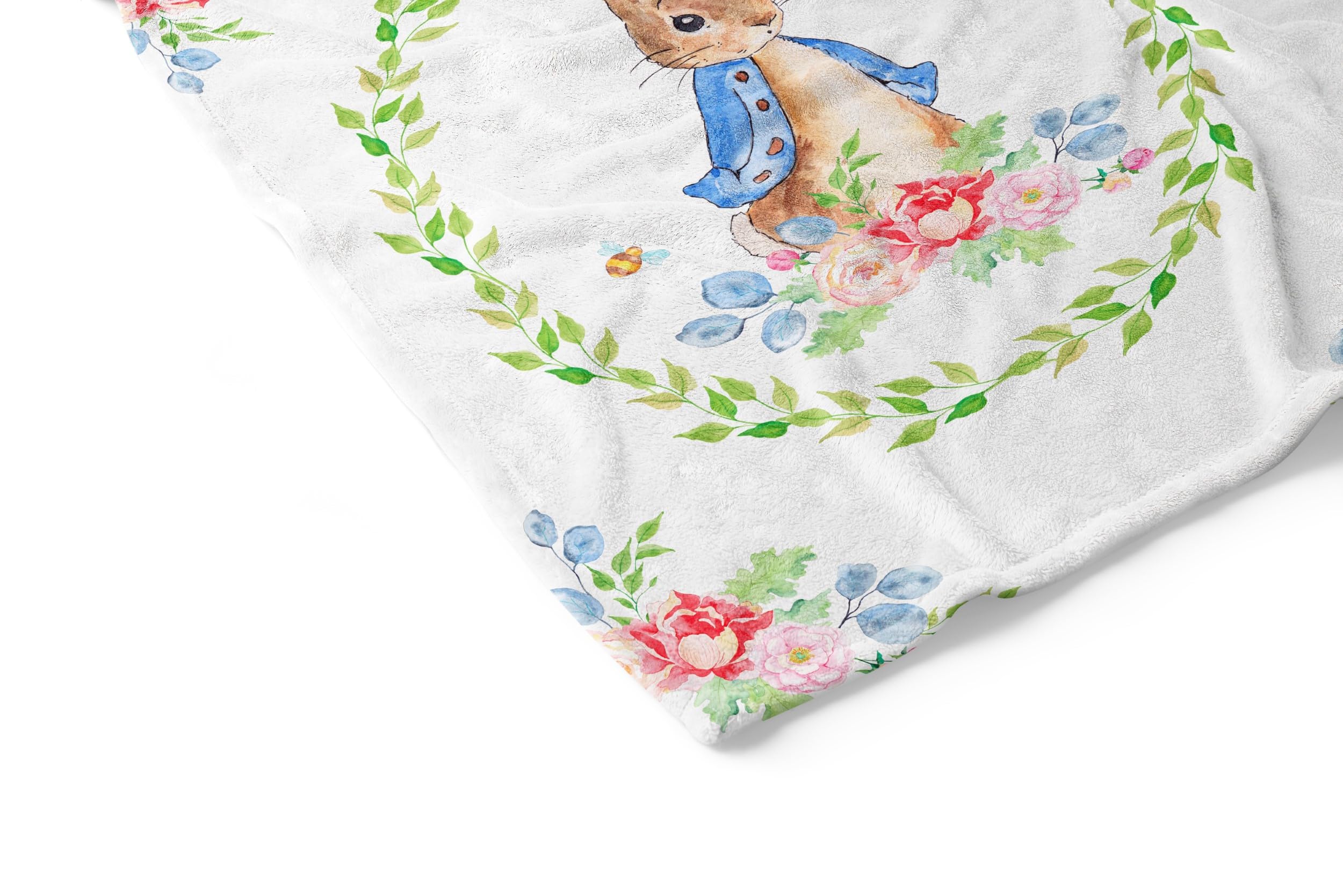 UNIQUE Rabbit blanket nursery scene shot illustrates gift-ready nursery decor