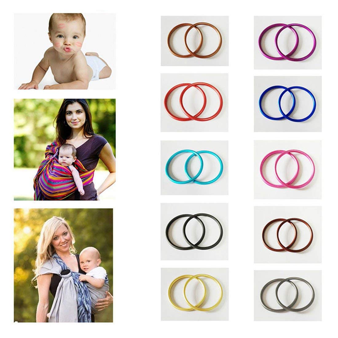 UNISOAR packaging shows 1 pair of rings for easy DIY babywearing