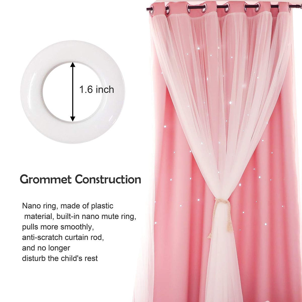 UNISTAR pink curtains create cozy bedroom ambience and soft drape.
