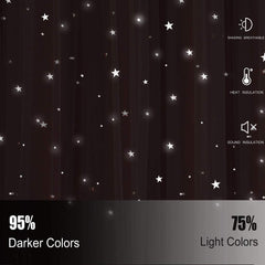 UNISTAR star-cutout pink curtain reveals whimsical kids' room decor.