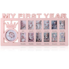 Unittype My First Year frame with crown design for nursery wall decor and milestone memories.