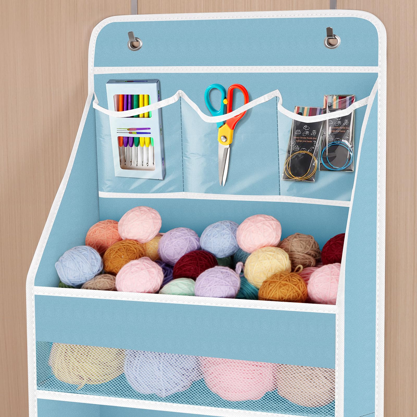 Univivi organizer with strong hooks securing on door for easy setup