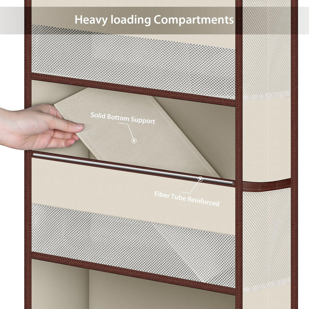 Univivi fabric shelves provide sturdy support for heavy items without losing shape.