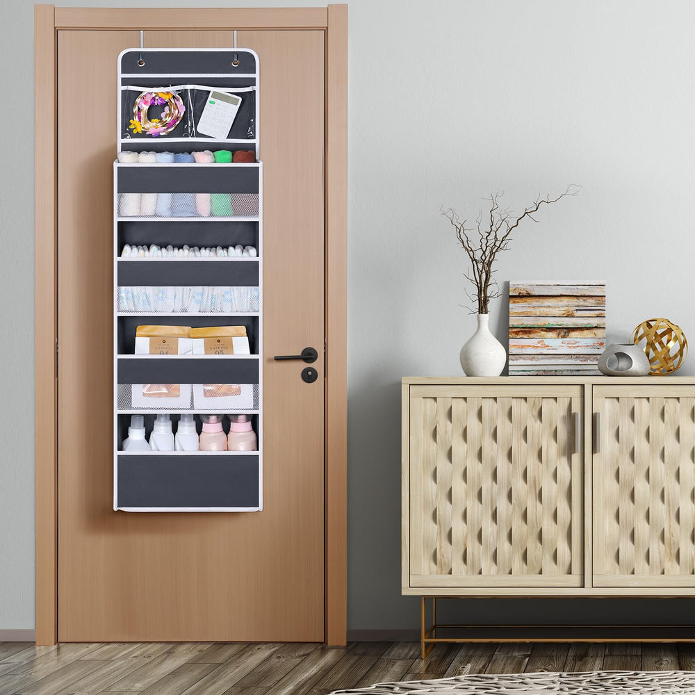 Univivi adjustable door hooks ensure secure fit on most doors.