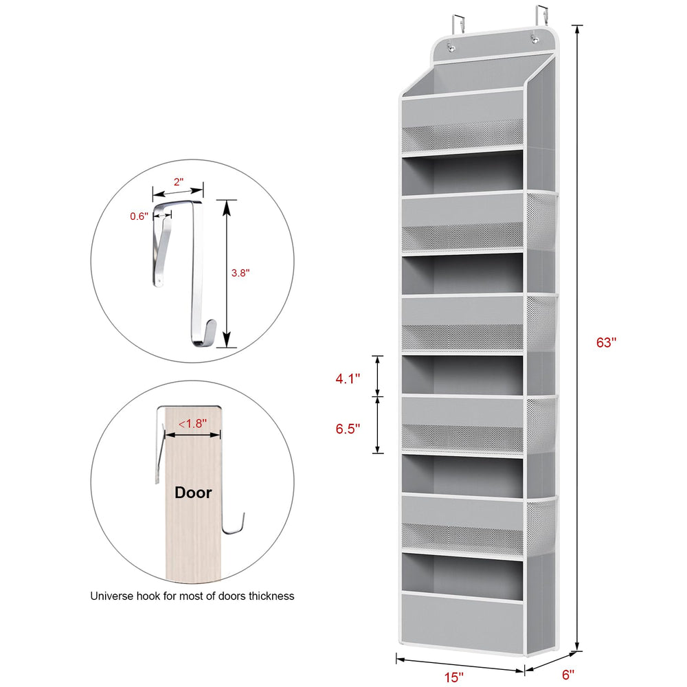 Univivi door hanging organizer with mesh window shows ventilation and visibility.