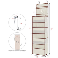 Univivi beige mounting hooks demonstrate universal fit for standard doors.