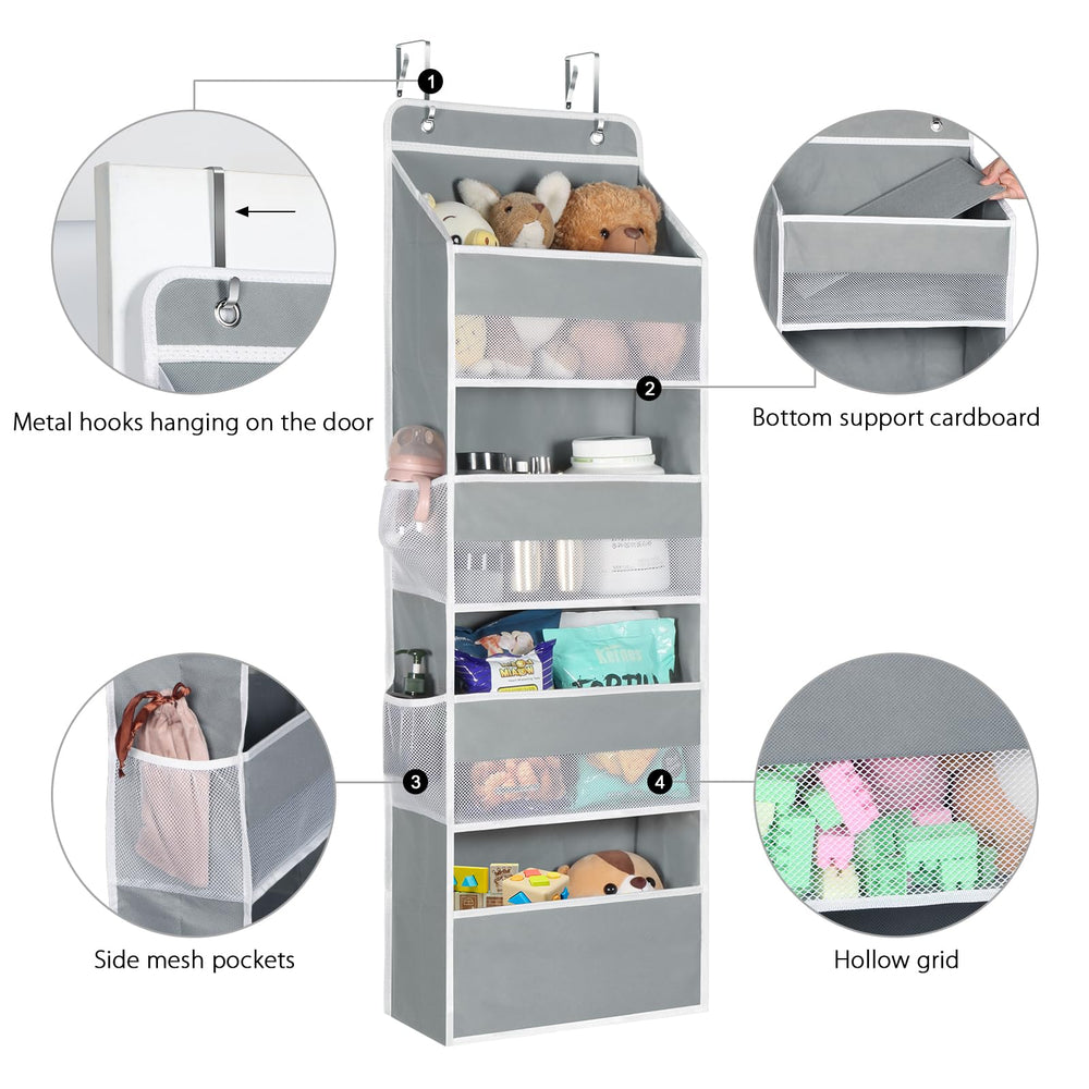 Univivi Door Organizer bottom support demonstrates sturdy construction for heavier items.