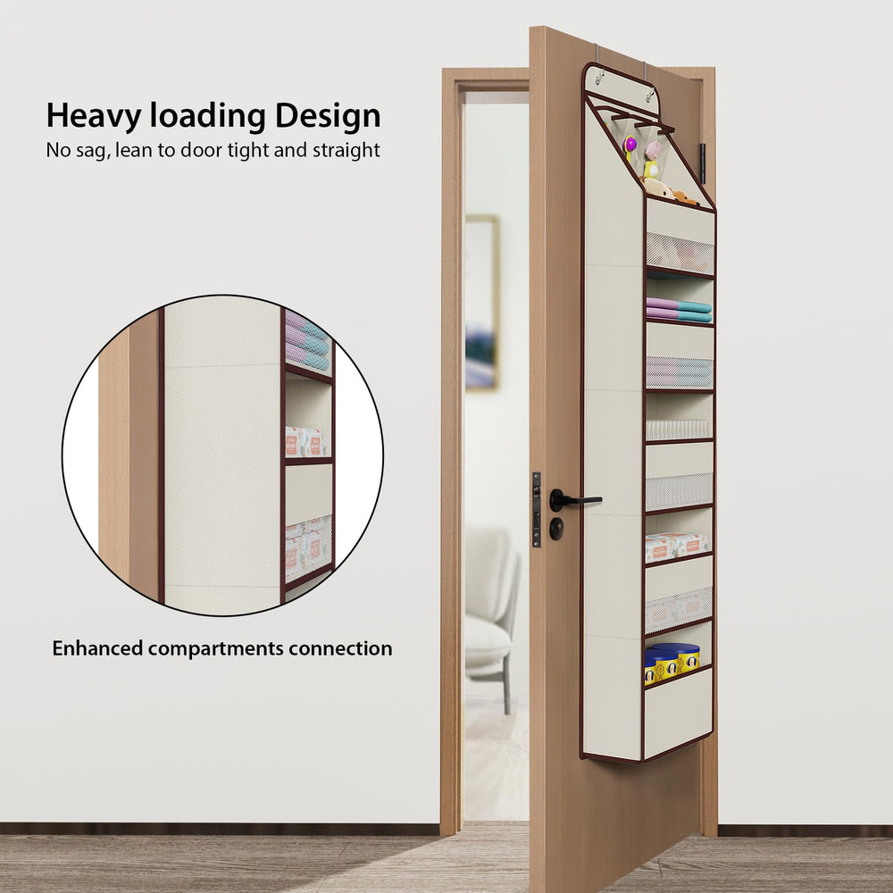 Univivi over-door organizer beige with baby bottles demonstrates spacious pockets
